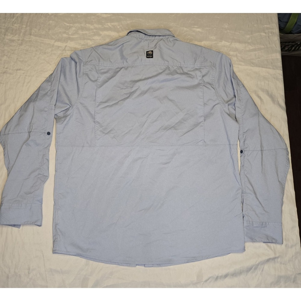 Wrangler Outdoor Series Mens‎ XL Blue Regular Fit Performance Button Up Shirt - Picture 8 of 9